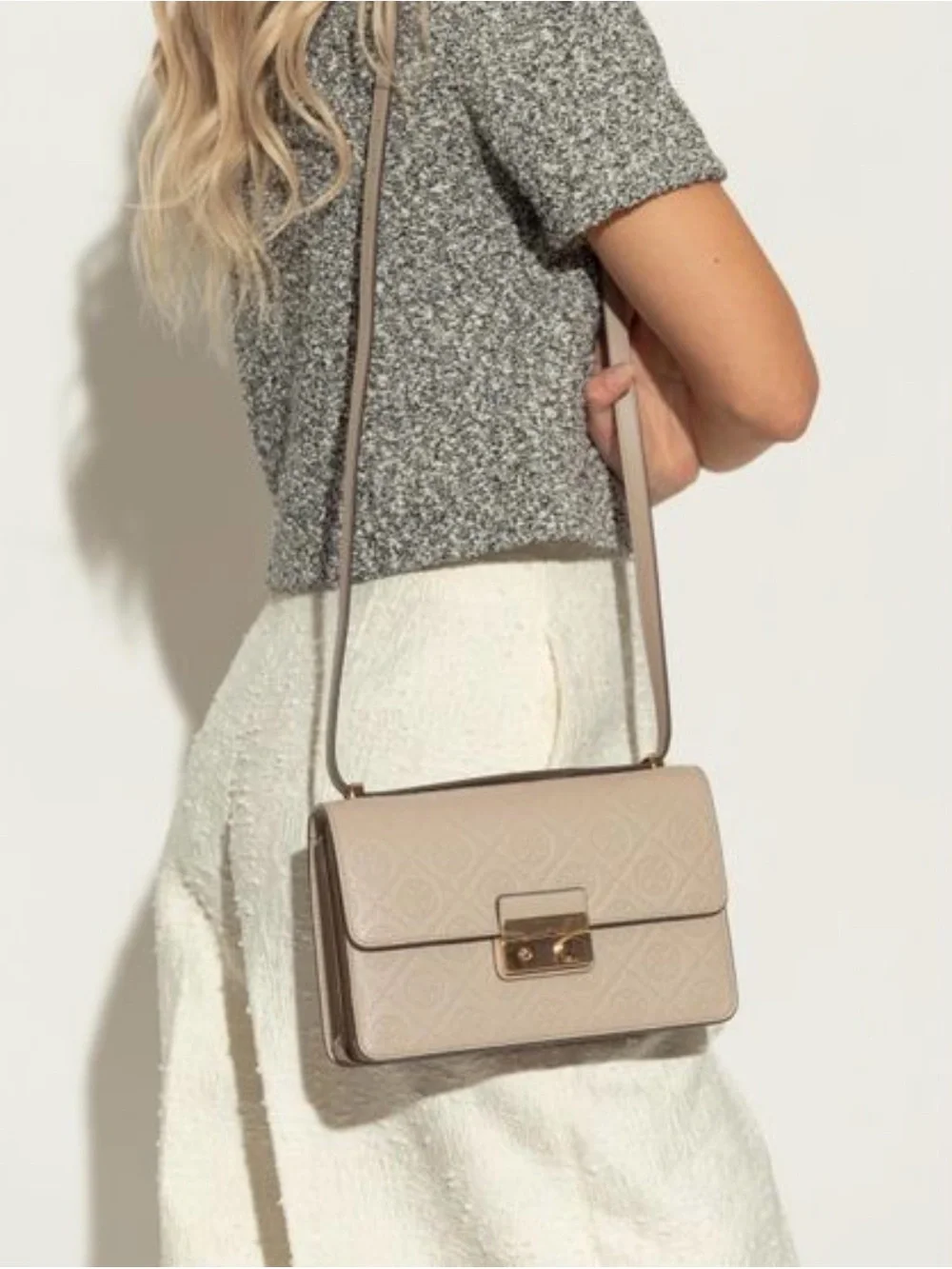 Tory Burch Blush Quilted Leather Chain Shoulder Bag